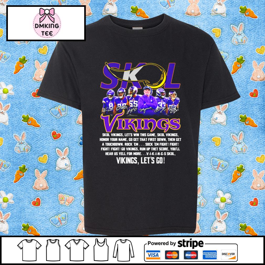 Skol Vikings let's go signatures shirt, hoodie, sweater, long