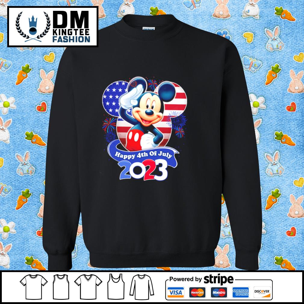 Mickey Mouse Happy 4th Of July White Blue Disney Cartoon