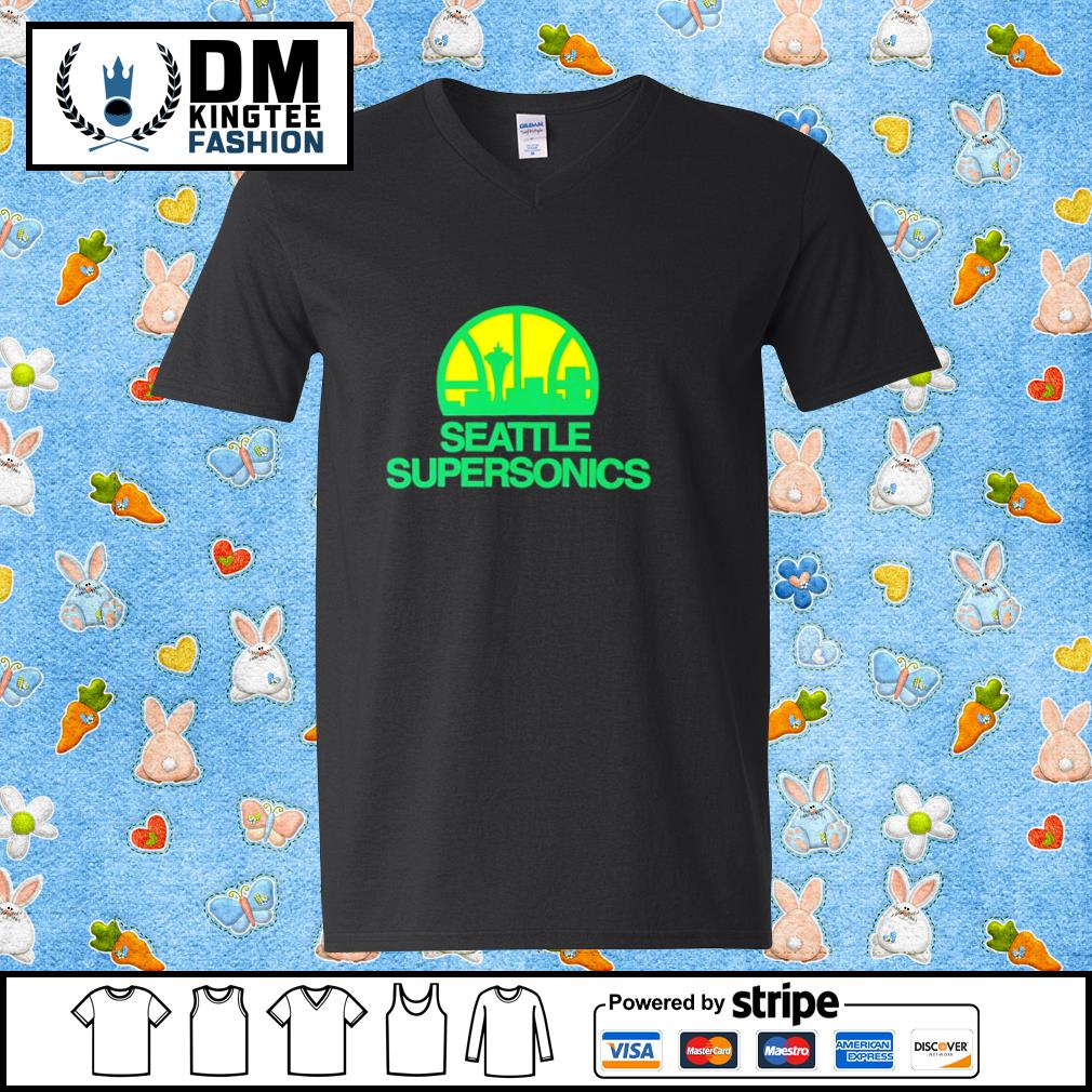 Seattle Supersonics Grey Skyline Logo T-Shirt, hoodie, sweater, long sleeve  and tank top