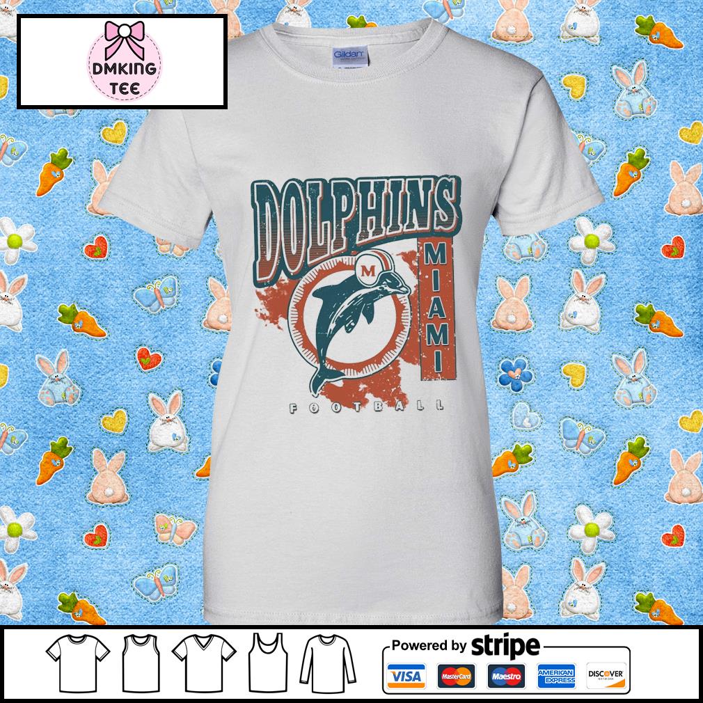 Miami Dolphins Womens Long Sleeve Dress V-Neck T-shirt Dress Loose