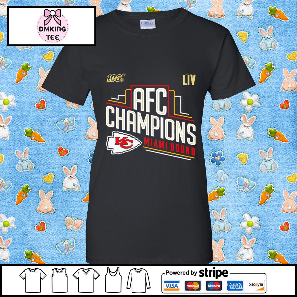 New Kansas City Chiefs AFC Champions Miami Bound LIV T-Shirt Size XL